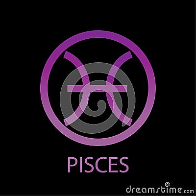 ZODIAC pisces sign with gradient design Stock Photo