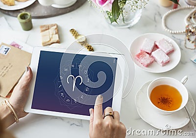 Zodiac Aries Sigh Astrology Concept Stock Photo