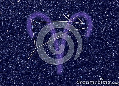 Zodiac Aries stars Cartoon Illustration