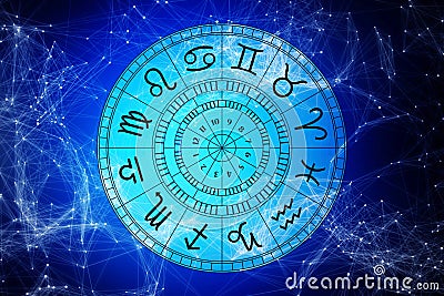Zodiac astrology signs for horoscope Cartoon Illustration