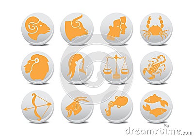 Zodiac buttons Vector Illustration