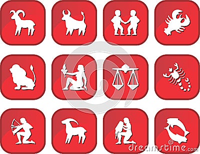 Zodiac buttons Vector Illustration