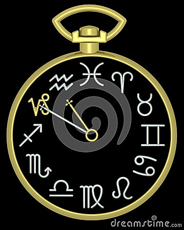 Zodiac Capricorn Clock Stock Photo