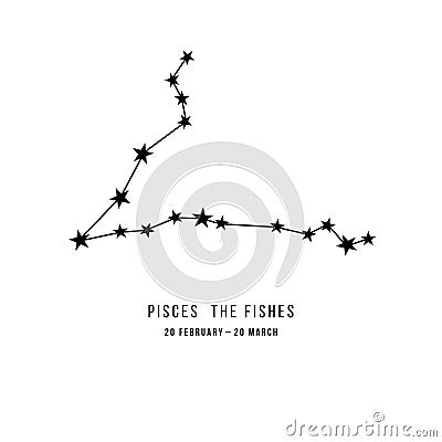 Zodiac constellation Pisces Vector Illustration