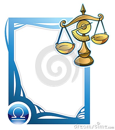 Zodiac frame series: Libra Vector Illustration