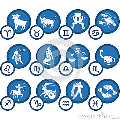 Zodiac Icon Set Vector Illustration