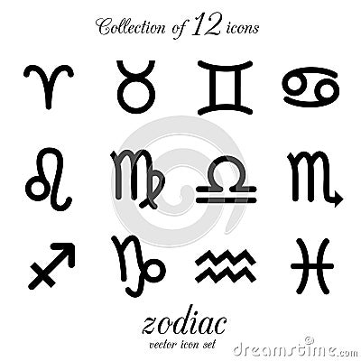 Zodiac icon set. Vector Illustration