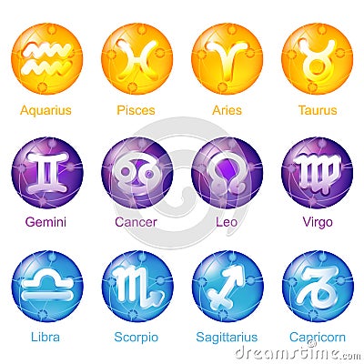 Zodiac Icons Stock Photo