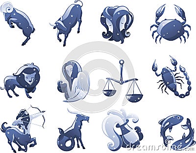 Zodiac icons Cartoon Illustration