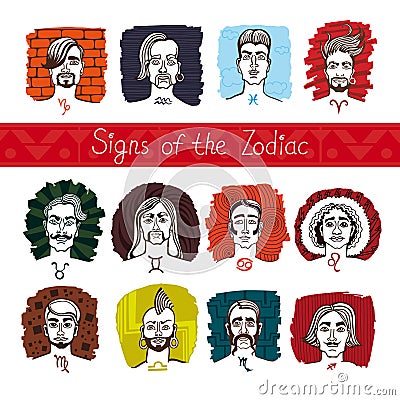 The Zodiac in persons. Stock Photo