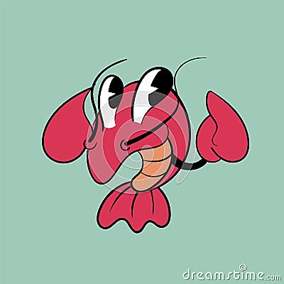Zodiac sign cancer. Vintage toons: funny character, vector illustration trendy classic retro cartoon style Vector Illustration