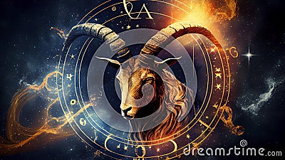 Zodiac sign Capricorn. Zodiacal horoscope background. High quality Stock Photo