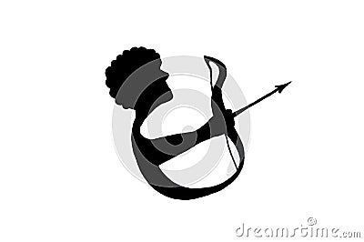 Zodiac sign illustration sagittarius. Sketch for tattoo Cartoon Illustration