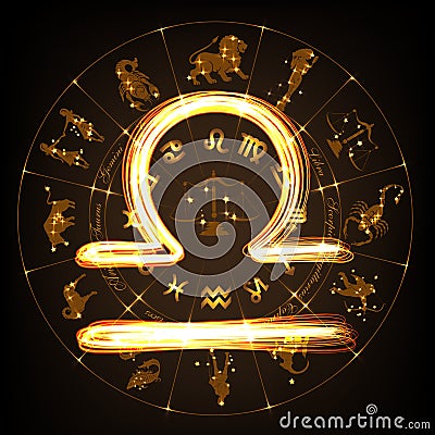 Zodiac sign Libra Vector Illustration