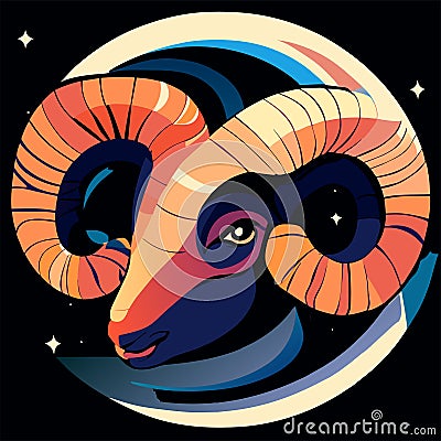 Zodiac sign of the ram. Horoscope and astrology. AI Generated Vector Illustration