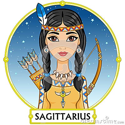 Zodiac sign Sagittarius. Vector Illustration