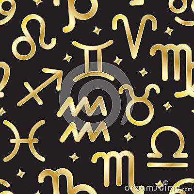 Zodiac sign seamless pattern vector background Vector Illustration