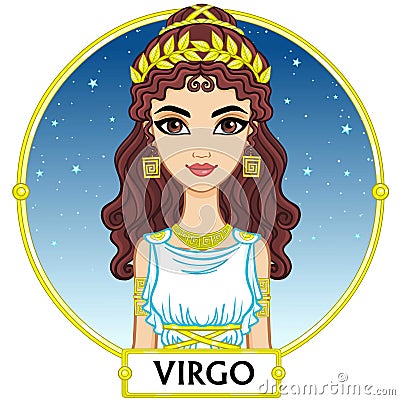 Zodiac sign Virgo. Vector Illustration