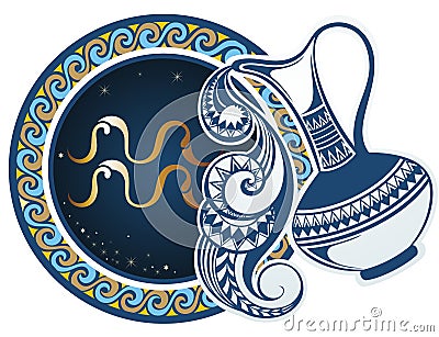 Zodiac Signs - Aquarius Stock Vector - Image: 59893420