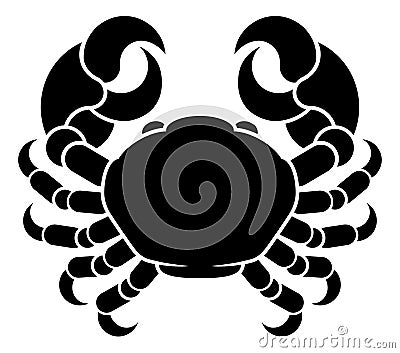 Zodiac Signs Cancer Crab Icon Vector Illustration