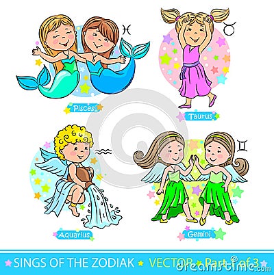 Zodiac signs 1 Vector Illustration