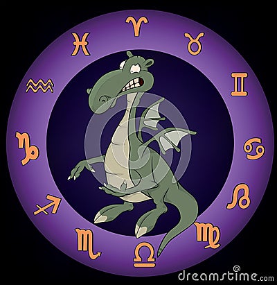 Zodiac signs. A dragon Vector Illustration