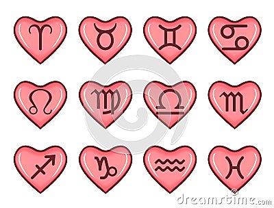 Zodiac signs heart Stock Photo