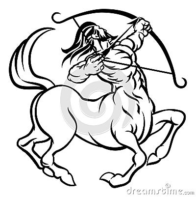 Zodiac Signs Sagittarius Centaur Vector Illustration