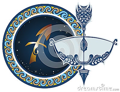 Zodiac signs - Sagittarius Vector Illustration