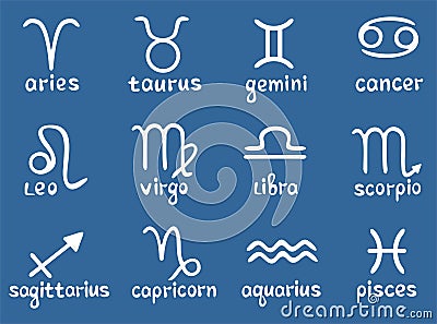 Zodiac star signs set Vector Illustration