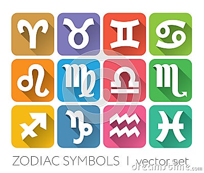 Zodiacal signs set - horoscopes Stock Photo