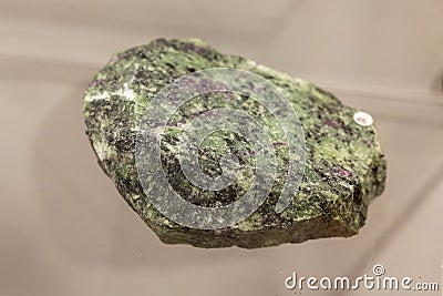 Zoisite collection stone on display selective focus Stock Photo