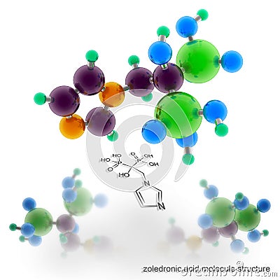 Zoledronic acid molecule structure Stock Photo