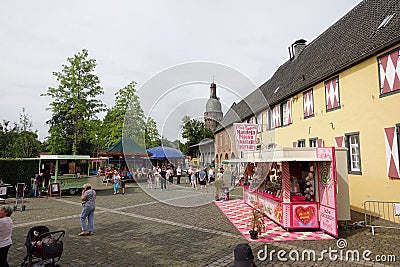 Zollfeste Zons , NRW Germany , August 13th 2023 . A Multifaceted Celebration: Honoring 650 Years of Zons Rhein City Festival Editorial Stock Photo