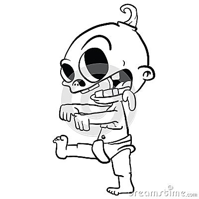 Zombie baby Cartoon Illustration