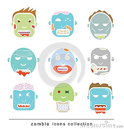 zombie cartoon character, vector illustration Vector Illustration