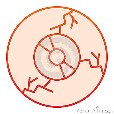 Zombie eyeball flat icon. Monster or human eye. Halloween party vector design concept, gradient style pictogram on white Vector Illustration