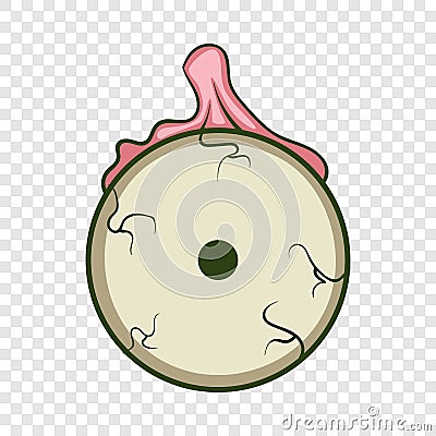 Zombie eyeball icon, cartoon style Vector Illustration