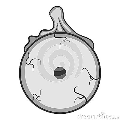 Zombie eyeball icon monochrome Vector Illustration