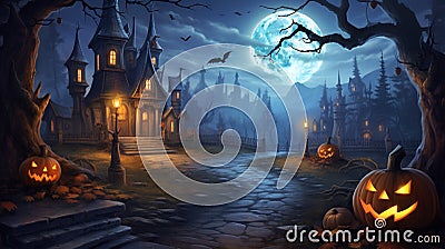 Zombie hand rising out of a graveyard in spooky night Stock Photo