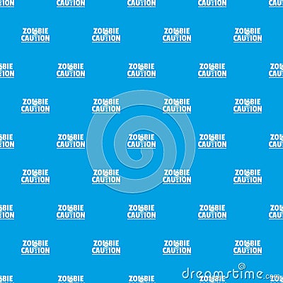 Zombie horror pattern vector seamless blue Vector Illustration