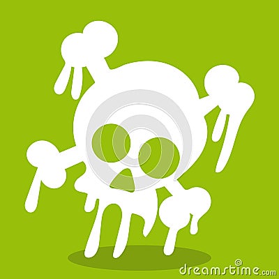 Zombie Kid White Skull 17 Vector Illustration