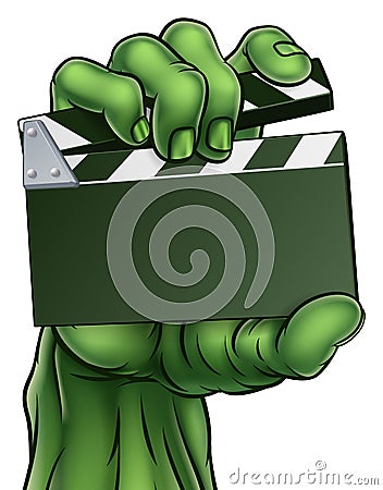 Zombie Monster Horror Film Movie Clapper Board Vector Illustration