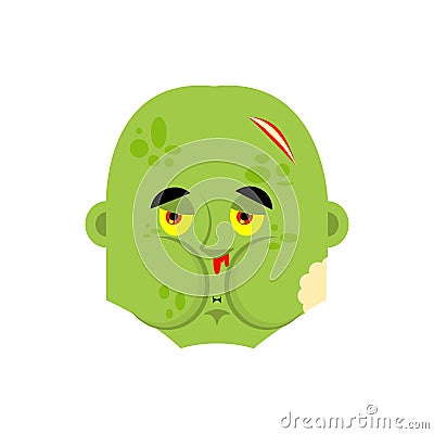 Zombie Nausea emoji. Living Dead Sick emotions avatar. Undead ill. Vector illustration Vector Illustration