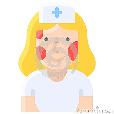 Zombie nurse costume icon, Halloween costume party Vector Illustration