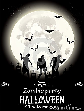 Zombie party halloween Vector Illustration