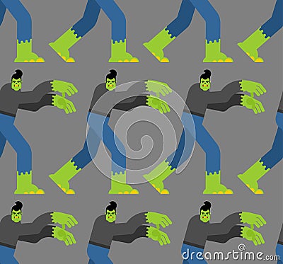Zombie pattern seamless. Zombies background. Undead texture Vector Illustration