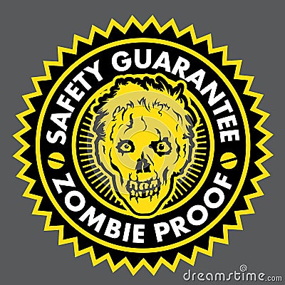 Zombie Proof, Safety Guarantee Seal Vector Illustration