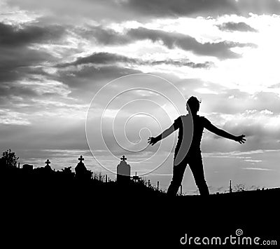 Zombie silhouette Stock Photo