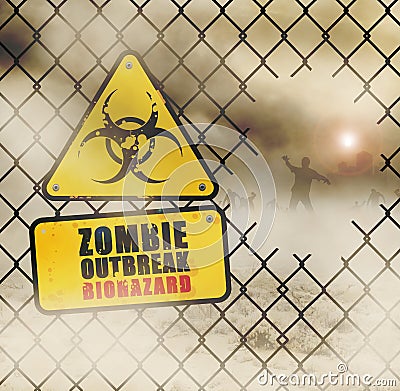 Zombies fence Stock Photo